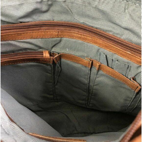 Spikes & Sparrow Noah Brandy Brown Leather Crossbody Messenger Bag Laptop Travel - Picture 9 of 12